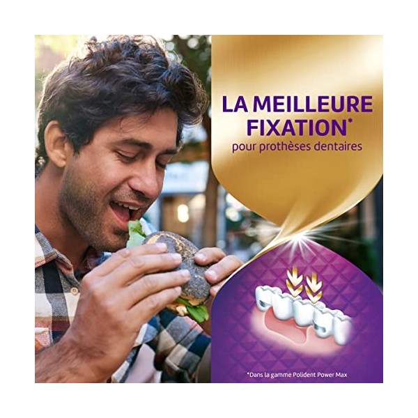 Polident Crème Fixatrice Maximum Contrôle, Pour Prothèses Dentaires Partielles ou Complètes, Embout Précision, Gel crème fixa