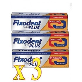 Fixodent - Fixodent Pro - Duo Action - Longue Durée - Plus Fort - Lot de 3 tubes