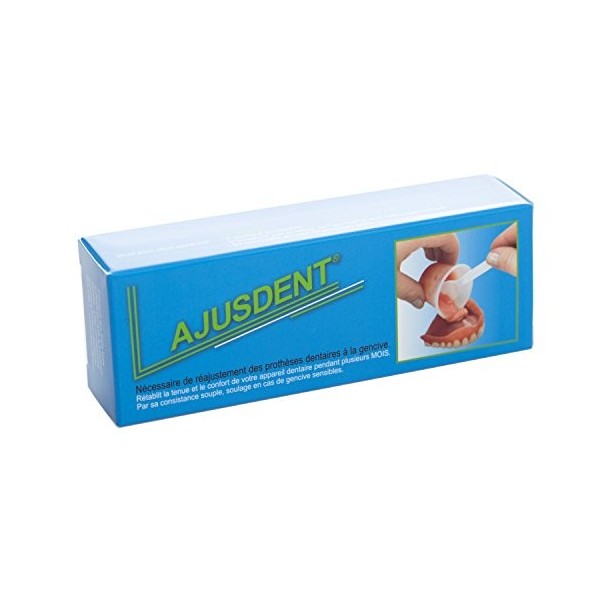 AJUSDENT Rebasage souple pour fixer durablement les dentiers sans colle