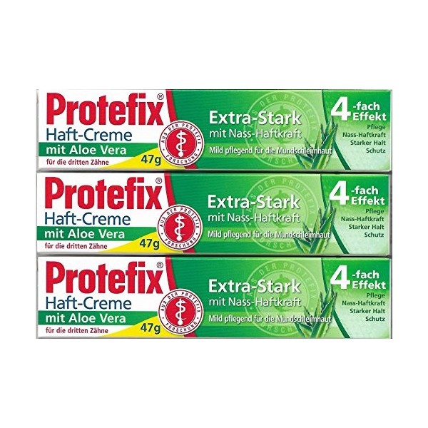 Protefix Extra Strong Denture Fixing Cream Aloe Vera 3x 47g