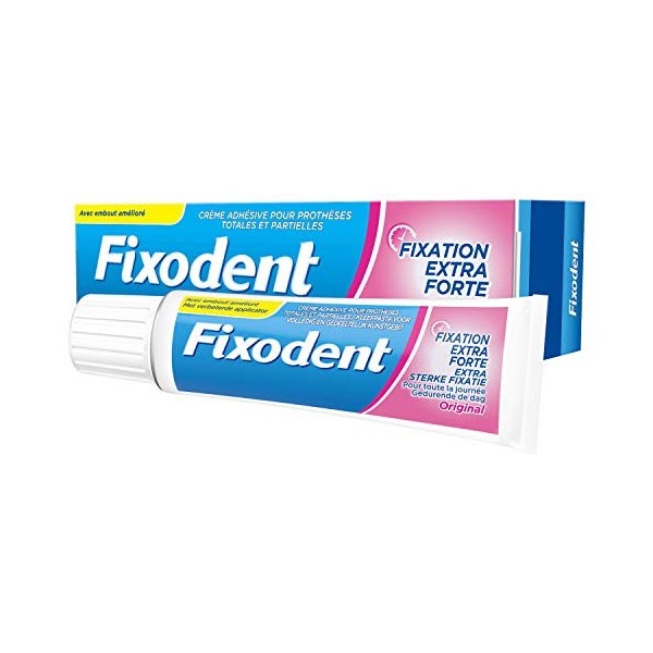 Fixodent Plus La Meilleure Technologie Antibactérienne Crème Adhésive Pour Prothèses Dentaires, 40g