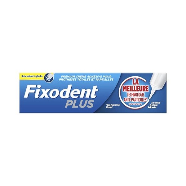 Fixodent Plus La Meilleure Technologie Antibactérienne Crème Adhésive Pour Prothèses Dentaires, 40g