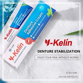 Y-Kelin Crème Adhésive pour prothèses dentaires 40gr /1.4oz 4 paquets 