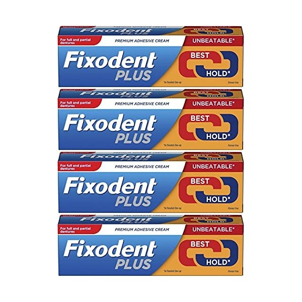 Fixodent Denture Adhesive Cream Dual Power 40g **4 PACK DEAL** by Fixodent