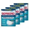 Sea-Bond Lot de 4 joints adhésifs sécurisés pour prothèse dentaire, dessus original, sans zinc, tenue toute la journée, sans 