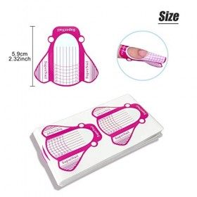 Hanyousheng Chablon Ongle, 100 Pièces Chablon Papier pour Gel Nails Art, Auto Adhésif Ongles Forme, Autocollants Modèles Gel 