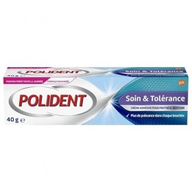 POLIDENT - Crème Adhérence Maximum Hypoallergénique - Pour des prothèses dentaires en place toute la journée - 40G. - Lot De 