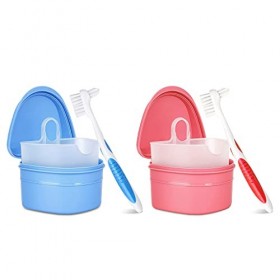 Baignoire pour prothèses dentaires, boîte à dents, boîte de rangement avec brosse à dents
