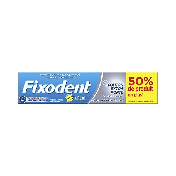 Fixodent Original et Antibactérien Crème Adhésive Pour Prothèses Dentaires 70,5g & Original Crème Adhésive Pour Prothèses Den