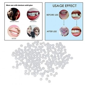 Jojomis Kit de réparation temporaire pour dentier avec perles thermiques, utilisé pour les dents cassées, les grands espaces,