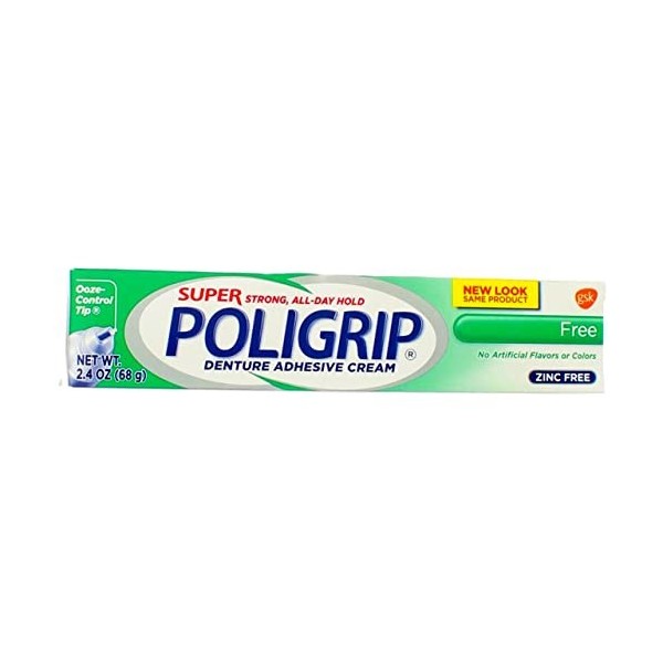 Super Poligrip Free - Creme Adhésive Dentaire 2.4 Oz