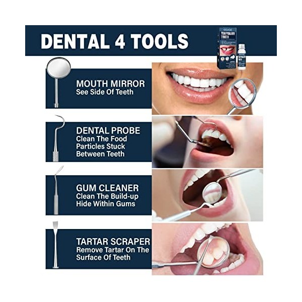 Kit Réparation Dentaire, Dent Provisoire, Perles Solides Dentaires