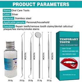 Kit de Réparation de Dentaire, Granules de Réparation des Dents, Réparation Temporaire des Dents, Remplissage des Dents Manqu