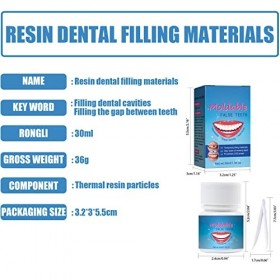Kit Réparation Dentaire, Pansement Dentier Provisoire en Resine， Dents de Fixation Adhésives pour Les Dents Cassées Manquante
