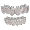 Diamants artificiels Grills pour dents, ensemble de dents en cuivre plaqué à froid Bling Prothèses dentaires Décoration pour 