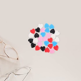 HEALLILY Lot de 15 paires de verres à yeux en silicone antidérapant en forme de cœur - Support antidérapant pour lunettes