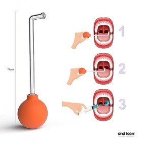 Kit de nettoyage d’amygdales Oral Icon® - Enlevez les caséums en 1 minute - Comprend 1 pipette d’aspiration - 1 seringue gorg