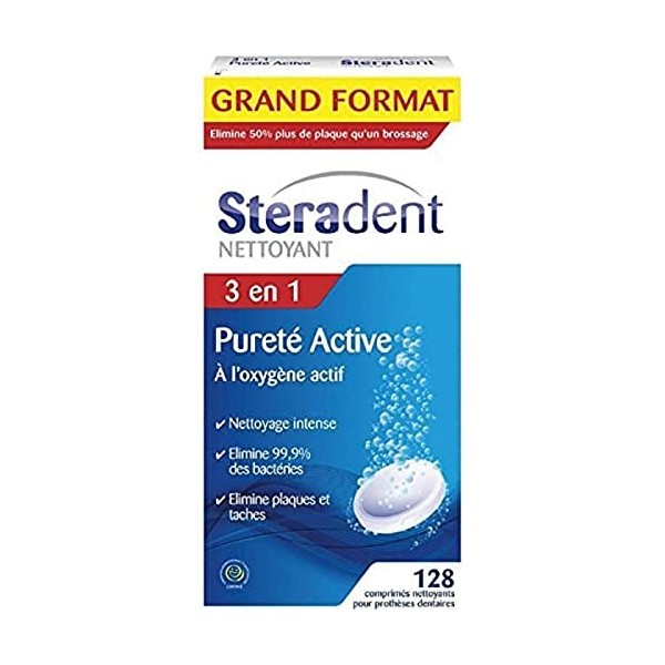 Steradent Maxi Format Nettoyant pour Prothèse Dentaire