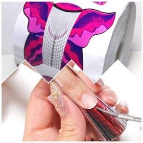 Ongle Papillon 1 Rouleau / 300 Pièces – Acrylique ongles Formes – Soi- Adhésive Formes dongles Pour Gel UV, Gel Ploy, Cons