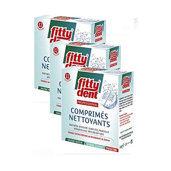 Fittydent comprimés nettoyants 32 unités -Lot de 3 Boites