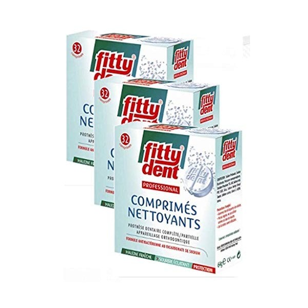 Fittydent comprimés nettoyants 32 unités -Lot de 3 Boites