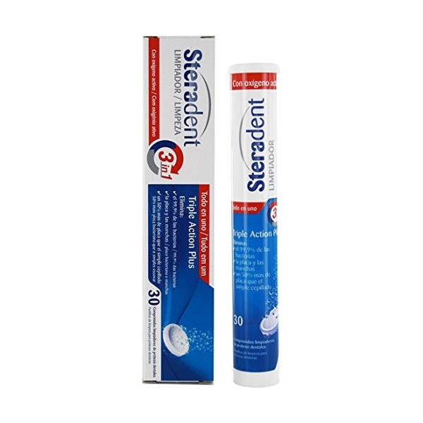 STERADENT Triple Action Plus Nettoyage Dental 30 comprimés