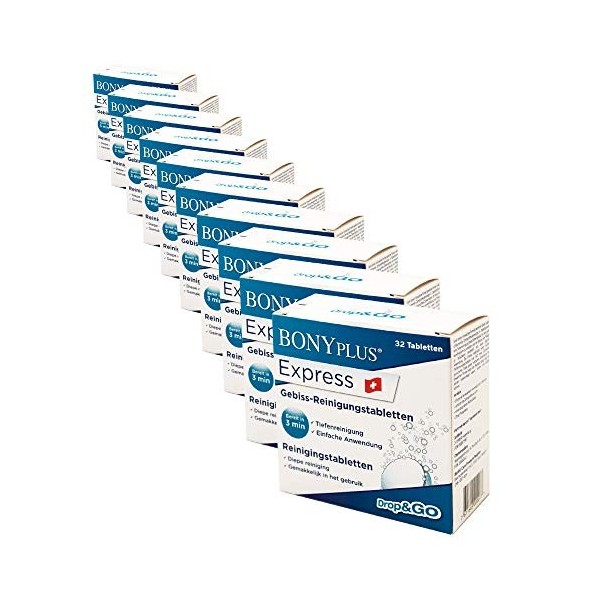 Comprimés Nettoyant BonyPlus Express pour Orthèses Dentaires - 10 Paquets 10x 32 comprimés 