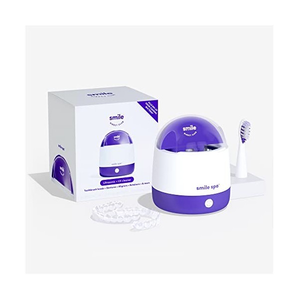 SmileDirectClub Smile Spa Machine de nettoyage à ultrasons et UV pour alingers, retenues, têtes de brosse à dents, etc