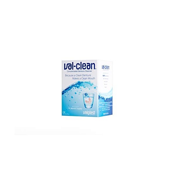 Val Clean Nettoyant Concentré 12 Sachets – 1 an de Produit pour Dentiers Flexibles Valplast et Autres Appareils Dentaires