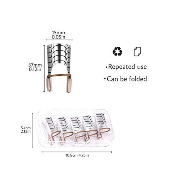 Hanyousheng Chablon, Chablon pour Ongle Gel Construction, Nail Art Conseils Extension Formulaires, 5 Pièces Réutilisable Arge