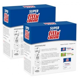 Fittydent Lot de 2 tablettes de nettoyage 32 pièces – Nettoyage et entretien avec formule dentretien PH9 – Empêche la décolo