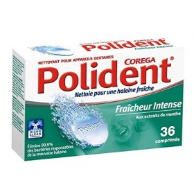 POLIDENT - Comprimés Nettoyant Fraîcheur Intense X36 - Lot De 4 - Offre Special