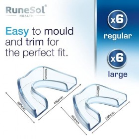 Runesol Gouttiere pour Dent, 12x Mixte, Goutiere Dentaire Anti Bruxisme, Goutieres Dentaires Anti Grincement, Gouttieres pour