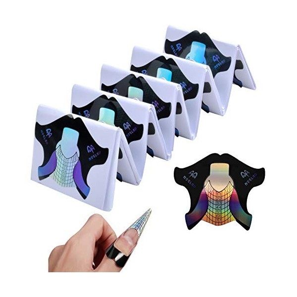 Chablons Papier Extend 100 Pièces Autocollants de Forme dExtension dOngle Nail Art Conseils Extension Stickers Pour Faux On