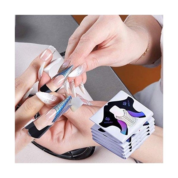 Chablons Papier Extend 100 Pièces Autocollants de Forme dExtension dOngle Nail Art Conseils Extension Stickers Pour Faux On