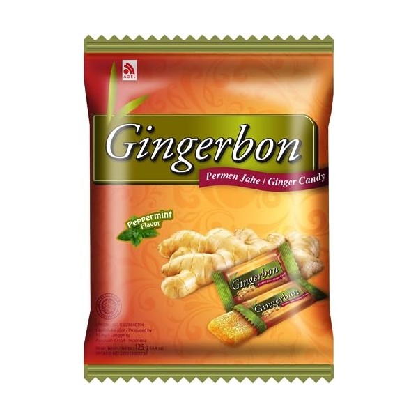 GINGERBON Bonbons au Gingembre Menthe Poivrée 0.12 kg 1 Unité