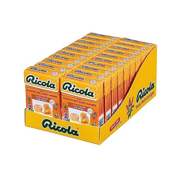 Ricola - Bonbons aux Plantes Suisses - Parfum Menthe des Montagnes - Rafraîchissant - Sans Sucres - 20 Boîtes de 50g
