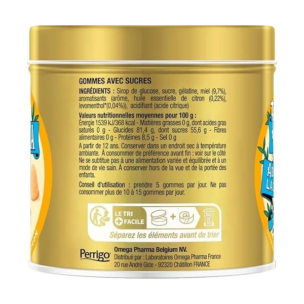 Valda Gommes Avec Sucres - Goût Miel Citron - Adoucit la gorge* - 140 g