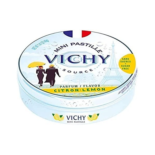 VICHY Sans Sucre Citron, Blanche, 40 g Lot de 1 