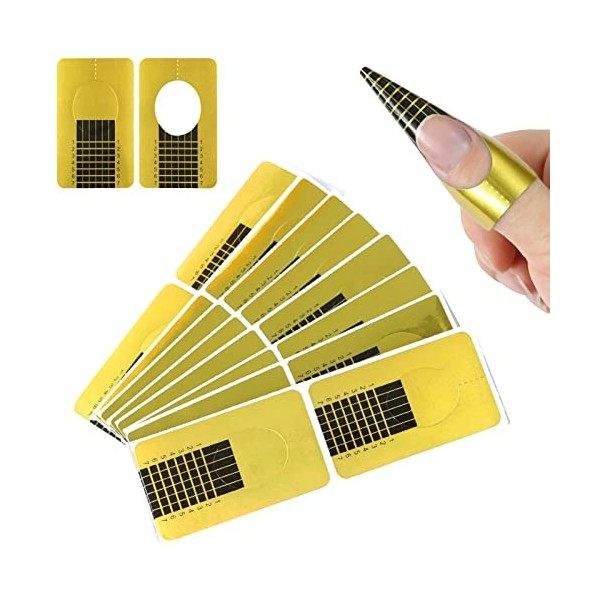 Hanyousheng Chablon Ongle, 130 Pièces Chablon Papier pour Gel Nails Art, Nail Art Conseils Extension Stickers, Auto Adhésif O