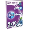 FREEDENT - Chewing-gum goût Myrtille sans sucres - 5 paquets de 10 dragées - 70g