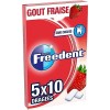 FREEDENT - Chewing-gum goût Fraise sans sucres - 5 paquets de 10 dragées - 70g