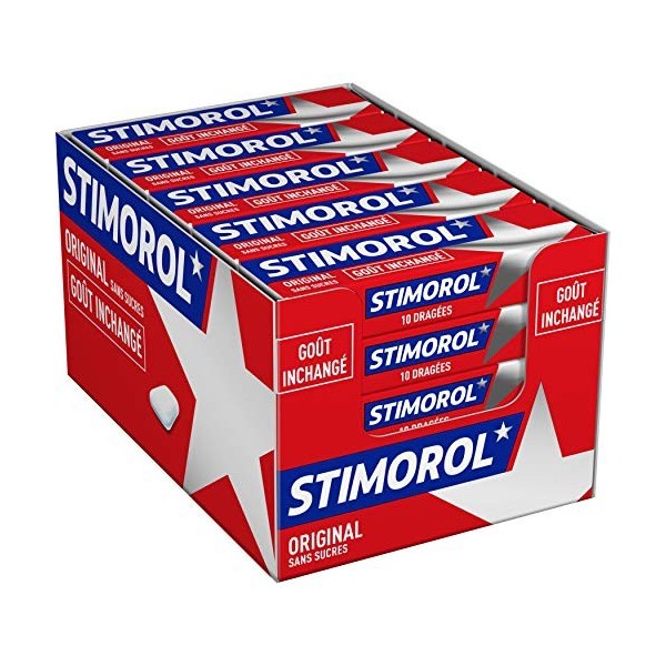 Stimorol Original - Chewing Gum Sans Sucres avec Édulcorants - Parfum Menthe/Réglisse - Lot de 2 Packs de 25 paquets de 10 ta