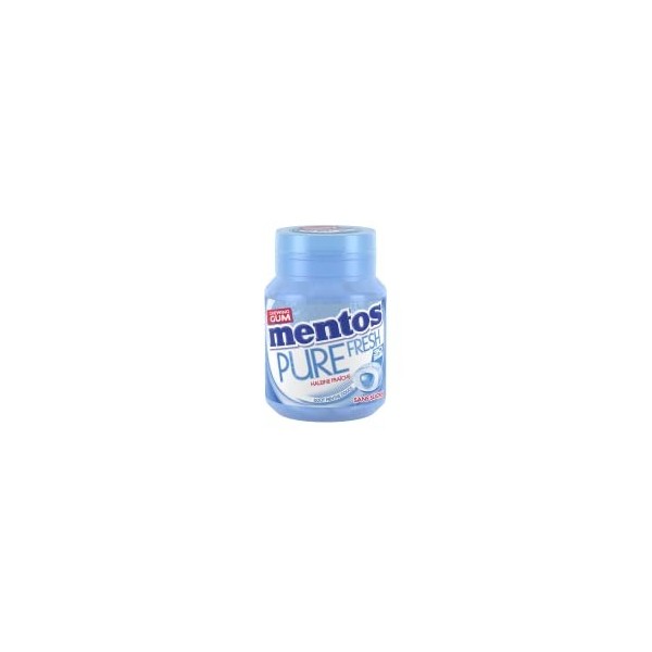 Mentos - Chewing-Gum Mentos Pure Fresh Menthe Douce - Chewing-Gum Sans Sucres- Dure Longtemps - Haleine Fraîche - 6 Boîtes de