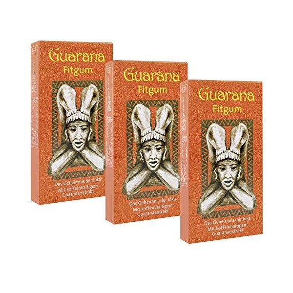 BADERs de la pharmacie. Guarana Fitgum. Gomme à mâcher pour plus dénergie avec de la caféine de guarana. 3x24 carrés de chew