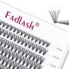 Cils Cluster FADLASH DIY 40 Root Extension Cils Individuels Volume Russe Cluster Faux Cils Individuelle Noir Mat Bouquet Cils