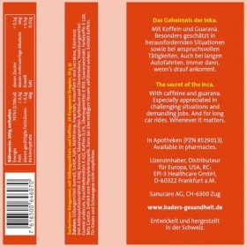 BADERs de la pharmacie. Guarana Fitgum. Gomme à mâcher pour plus dénergie avec de la caféine de guarana. 24 carrés de chewin