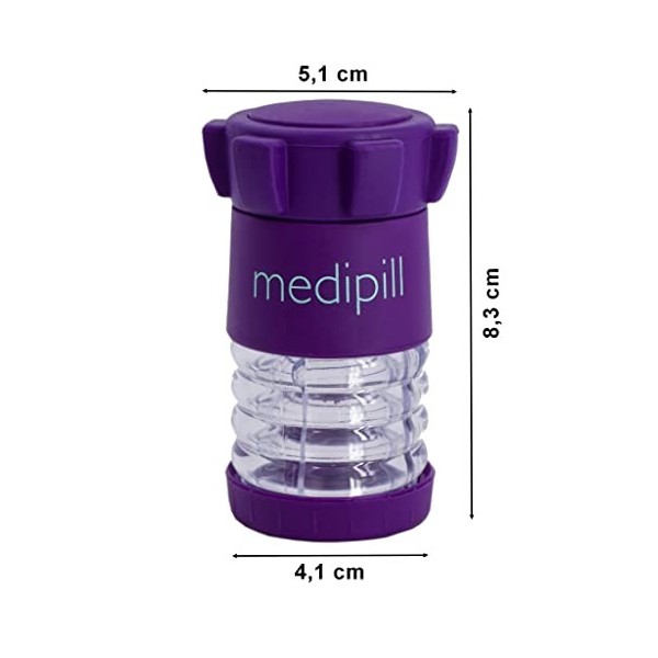 MEDIPILL - MED-BRM Broyeur à comprimés manuel - UNE PIECE - Ecrase facilement les médicaments en fine poudre - Idéal pour les