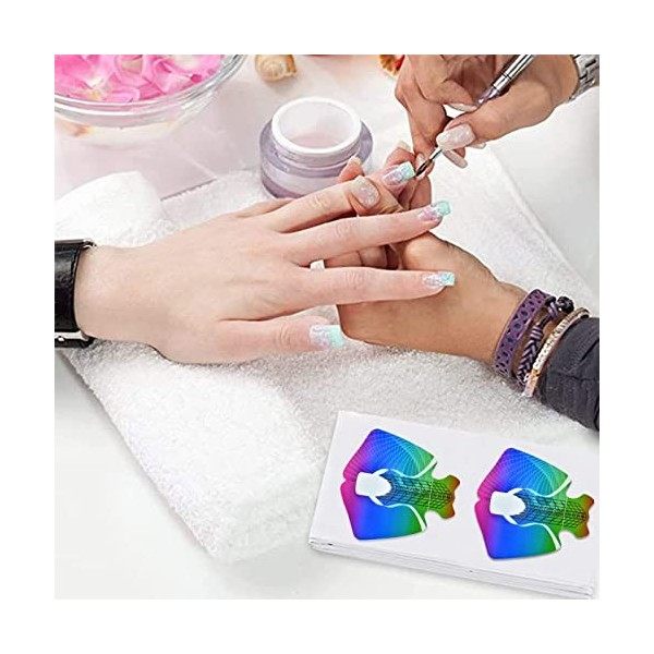 120 Chablon Ongle Chablon Papier pour Gel Nails Art, Autocollants Modèles pour Ongle Gel Construction Auto-Adhésif Ongles For