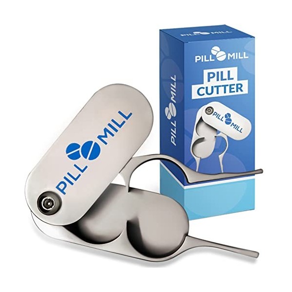 Coupe-comprimé Pill Mill - Des lames en métal qui ne s’émousseront jamais - La poignée permet de couper facilement les petite